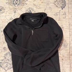 Women's Black Long Sleeve Quarter-Zip Top
